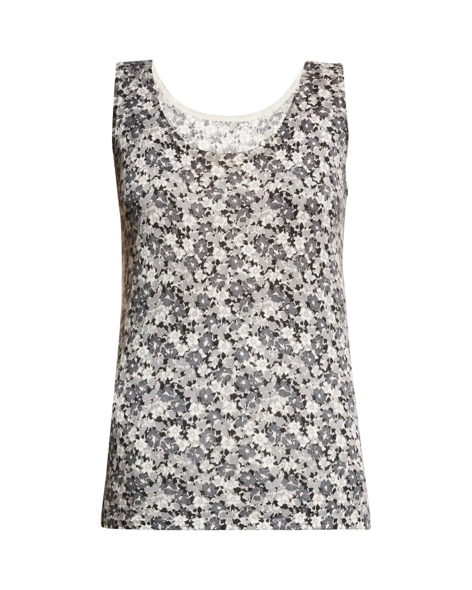 Floral-Print Cashmere Tank